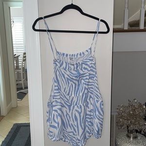 Zebra Print Linen Romper/Overalls